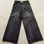 New American Retro Washed Embroidered Jeans