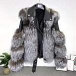 Real Fox Fur Coats With Genuine Sheepskin Leather