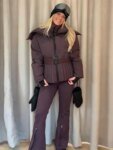 Women Hooded Tie-Waist Ski Suit