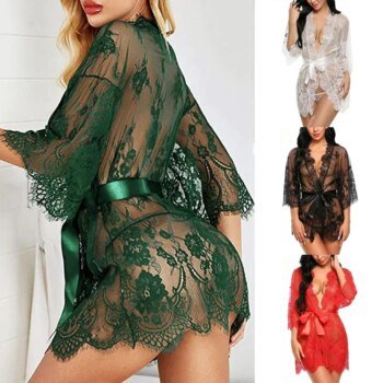 Sexy Lace Robe Dress