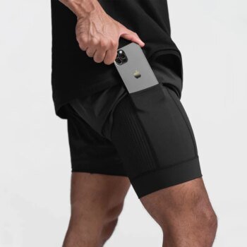 new BreathableDouble layer gym shorts