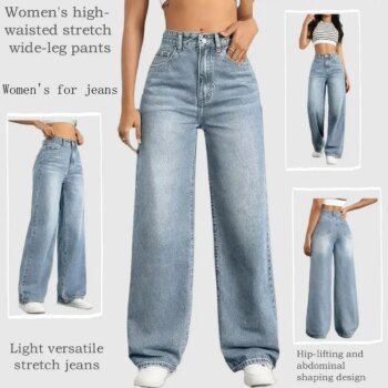 Women Straight Leg Stretchy Denim jeans