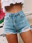 Women's  Jeans High Waist Shorts