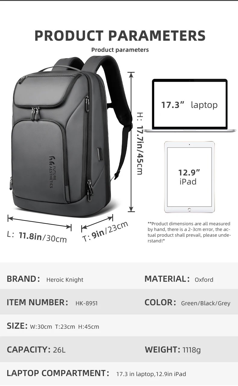 17 Inch Laptop Backpack Multifunctional Anti-Theft Backpack