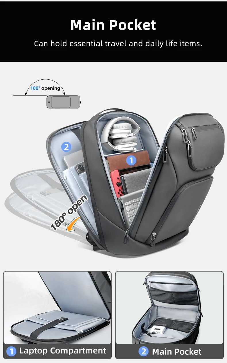 17 Inch Laptop Backpack Multifunctional Anti-Theft Backpack