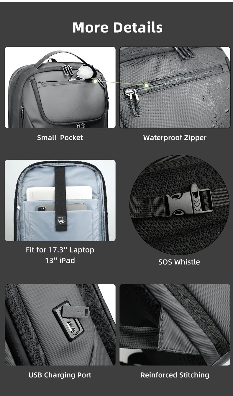 17 Inch Laptop Backpack Multifunctional Anti-Theft Backpack