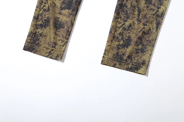 Weird Puss Sexy Fitness Jumpsuit Women Tie-Dye Print o-Neck