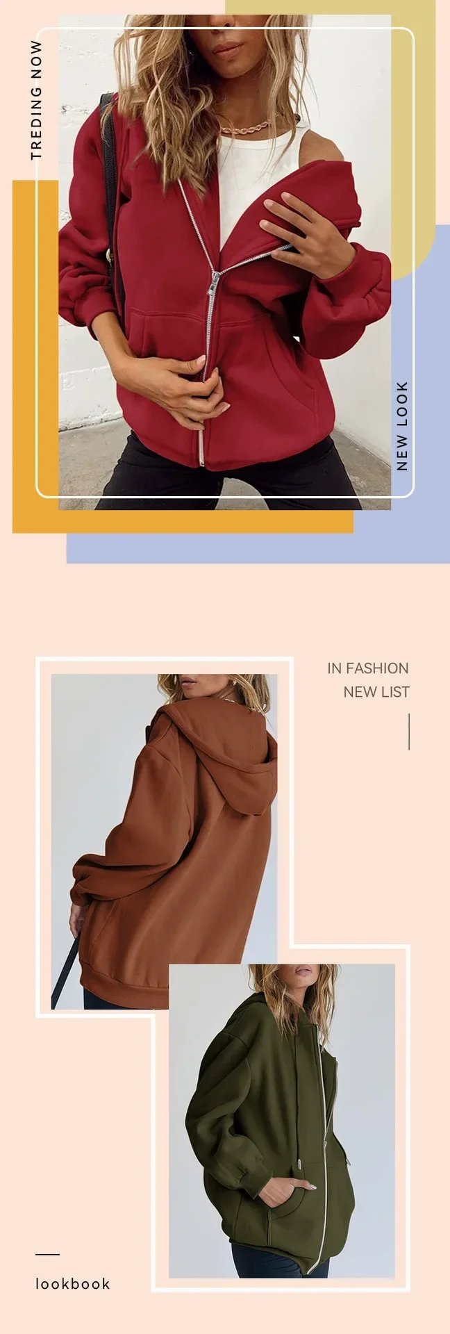 Fashion Gray Zip Up Sweatshirt