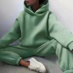 2023 Trend Casual Fashion Thickened Long-sleeved Sweater Pants Two-piece Cap Suit